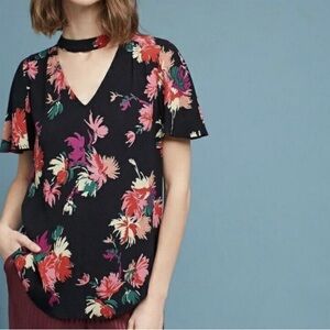 Anthropologie Maeve Bella Choker Blouse